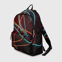 Рюкзак Неоновые лучи на тёмной поверхности, цвет: 3D-принт