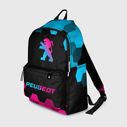 Рюкзак Peugeot - neon gradient: символ, надпись, цвет: 3D-принт