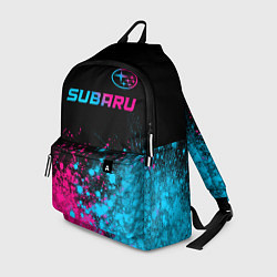 Рюкзак Subaru - neon gradient: символ сверху, цвет: 3D-принт