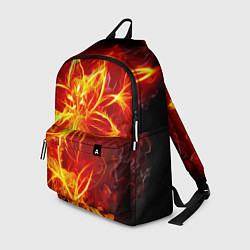 Рюкзак Цветок из огня на чёрном фоне