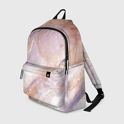 Рюкзак Бежевый с золотом мрамор, цвет: 3D-принт