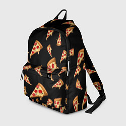 Рюкзак Куски пиццы на черном фоне