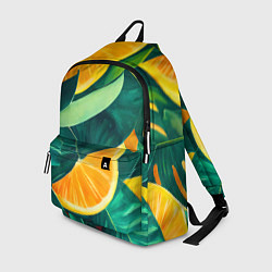 Рюкзак Листья монстеры и дольки апельсинов, цвет: 3D-принт