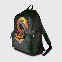 Рюкзак Ворон, сидящий на тыкве - Halloween