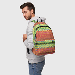 Рюкзак Уютный красно-зеленый зигзаг, цвет: 3D-принт — фото 2