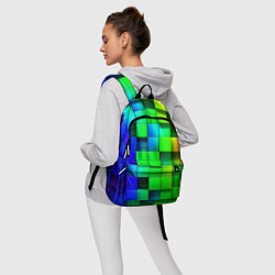 Рюкзак Цветные неоновые кубы, цвет: 3D-принт — фото 2