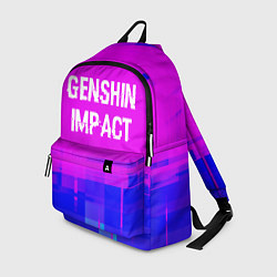 Рюкзак Genshin Impact glitch text effect: символ сверху, цвет: 3D-принт