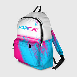 Рюкзак Porsche neon gradient style: символ сверху, цвет: 3D-принт