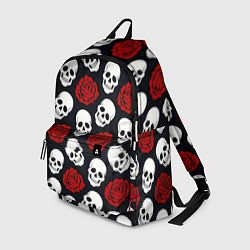 Рюкзак Весёлые черепки и розы, цвет: 3D-принт