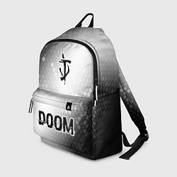 Рюкзак Doom glitch на светлом фоне: символ, надпись