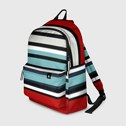 Рюкзак Красные голубые и белые полосы, цвет: 3D-принт