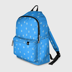 Рюкзак Кошачьи лапки голубой фон, цвет: 3D-принт