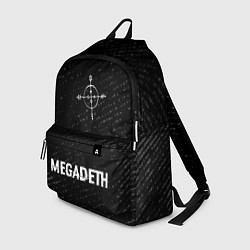 Рюкзак Megadeth glitch на темном фоне: символ, надпись