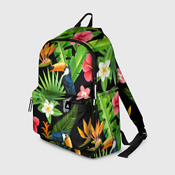Рюкзак Тропический паттерн с туканом, цвет: 3D-принт
