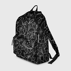 Рюкзак Нежные цветы - лилии: черно белыи