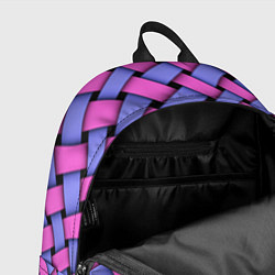 Рюкзак Фиолетово-сиреневая плетёнка - оптическая иллюзия, цвет: 3D-принт — фото 2