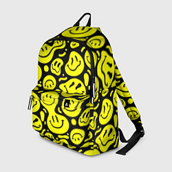 Рюкзак Кислотный желтый смайлик, цвет: 3D-принт