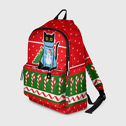 Рюкзак Котик в синем свитере с ёлочкой