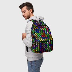 Рюкзак Разноцветные неоновые квадраты, цвет: 3D-принт — фото 2