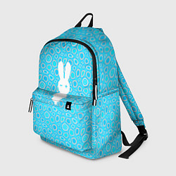 Рюкзак Белый кролик на голубом - символ 2023, цвет: 3D-принт