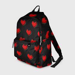 Рюкзак Красные сердца полигоны, цвет: 3D-принт
