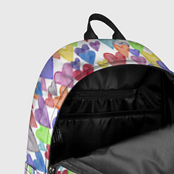 Рюкзак Разноцветные сердечки Калейдоскоп, цвет: 3D-принт — фото 2