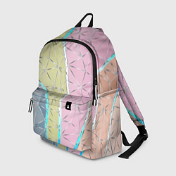 Рюкзак Разноцветный фон из треугольников с металлическими, цвет: 3D-принт