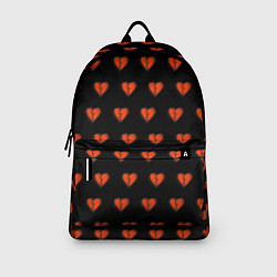 Рюкзак Разбитые сердца на черном фоне, цвет: 3D-принт — фото 2
