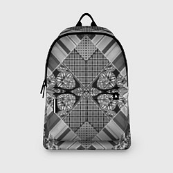 Рюкзак Черно белый этнический лоскутный узор, цвет: 3D-принт — фото 2