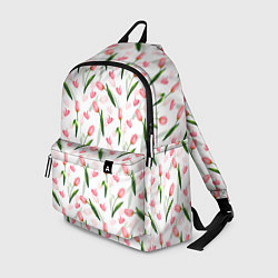 Рюкзак Тюльпаны и сердечки - паттерн, цвет: 3D-принт