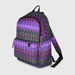 Рюкзак Серо-фиолетовый этнический геометрический узор