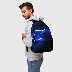 Рюкзак Металлические соты с синей подсветкой, цвет: 3D-принт — фото 2