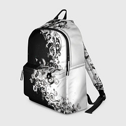 Рюкзак Черно-белые цветы и колибри, цвет: 3D-принт