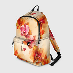 Рюкзак Акварельные цветы - персиковый паттерн