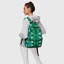 Рюкзак Зелёный цветочный паттерн, цвет: 3D-принт — фото 2