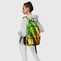 Рюкзак Зелёные и оранжевые пластины, цвет: 3D-принт — фото 2