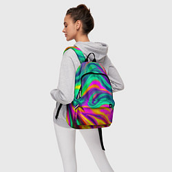 Рюкзак Градиентные цветные волны, цвет: 3D-принт — фото 2