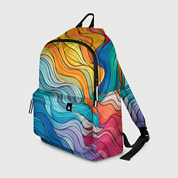 Рюкзак Цветовой волнообразный паттерн, цвет: 3D-принт