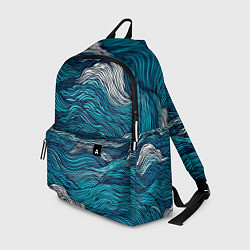 Рюкзак Синие волны абстракт, цвет: 3D-принт