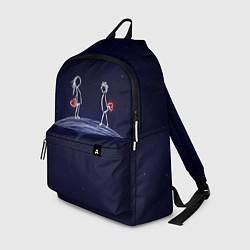 Рюкзак Влюблённые с сердцами на темном фоне, цвет: 3D-принт