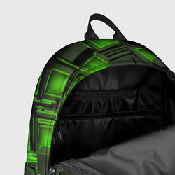 Рюкзак Неоновые зелёные блоки, цвет: 3D-принт — фото 2