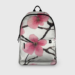 Рюкзак Цветы и ветви японской сакуры - текстура холста, цвет: 3D-принт — фото 2