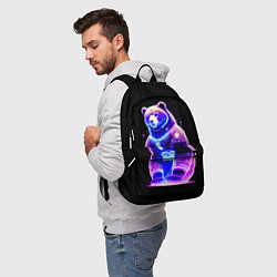 Рюкзак Космический светящийся мишка, цвет: 3D-принт — фото 2
