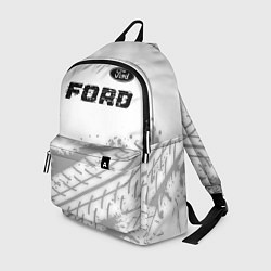 Рюкзак Ford speed на светлом фоне со следами шин: символ, цвет: 3D-принт