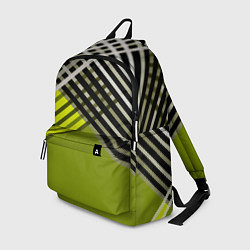 Рюкзак Косые черно-белые полосы на оливковом фоне, цвет: 3D-принт