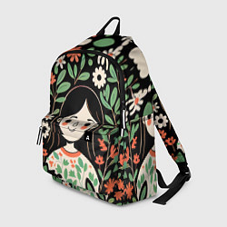 Рюкзак Девочка в цветах - Бохо, цвет: 3D-принт