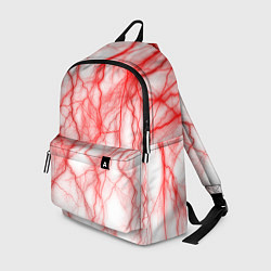 Рюкзак Белый фон и красные молнии, цвет: 3D-принт