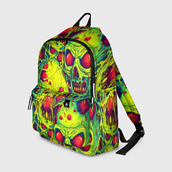 Рюкзак Зеленые психоделические черепа, цвет: 3D-принт