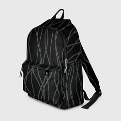 Рюкзак Чёрный с кривыми линиями, цвет: 3D-принт