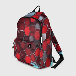 Рюкзак Cyber hexagon red, цвет: 3D-принт